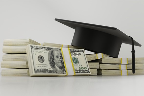 Image of money and graduation cap